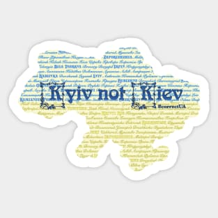 Kyiv not Kiev on Ukrainian map. #correctUA Sticker